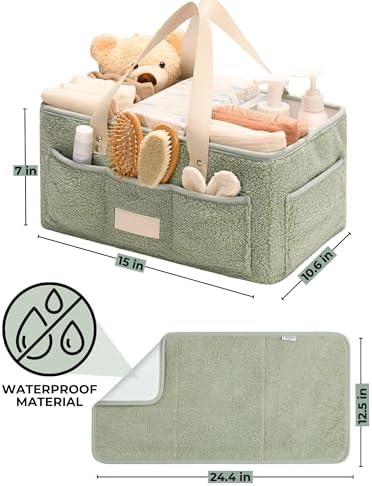 Toodly Baby Diaper Caddy Organizer with Changing Mat 1
