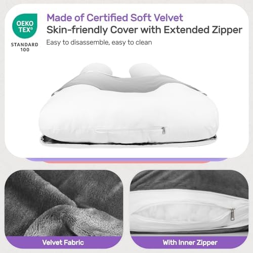 Nuliie Pregnancy Pillow with Washable Velvet Cover