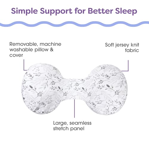 Boppy Side Sleeper Pregnancy Pillow Gray Falling Leaves 1