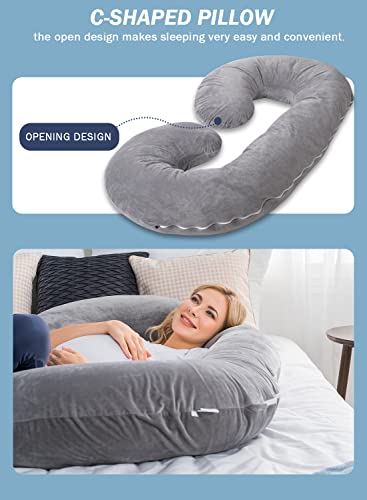 INSEN Pregnancy Pillow with Velvet Cover