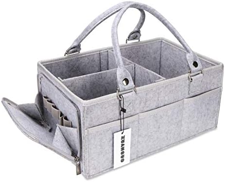 XUANGUO Baby Diaper Caddy Organizer with Handle - Grey