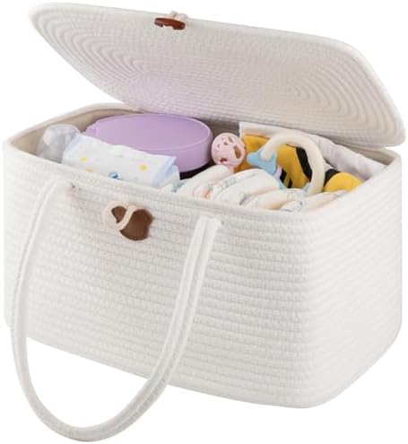 OIAHOMY Diaper Caddy Organizer for Baby White