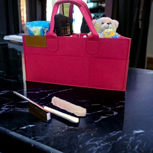 Baby Diaper Caddy Organizer with Handles - 5 Compartments and 8 Pockets