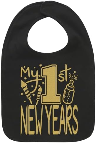 Aidens Corner Gold Flake New Year Baby Bib Set