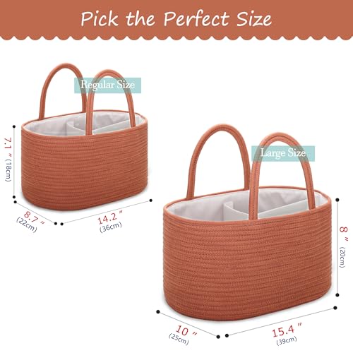 COMSE Large Diaper Caddy with Handles and Dividers