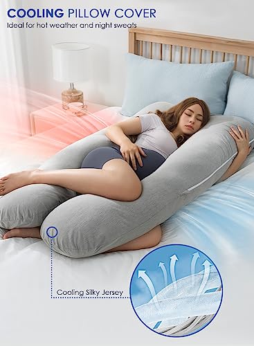 QUEEN ROSE Cooling Maternity Pillow with Silky Cover