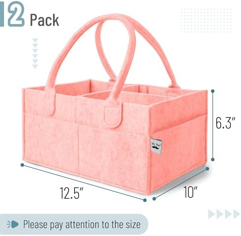Mr Pen Baby Diaper Caddy Organizer 2 Pack Pink