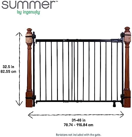 Summer Infant Metal Banister Stair Safety Gate 31-46 Wide 325 Tall Black