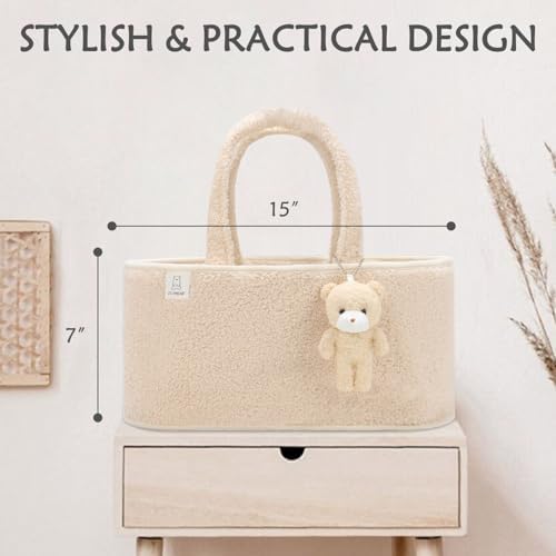 CLYMENE Baby Diaper Caddy Organizer - Ivory 1