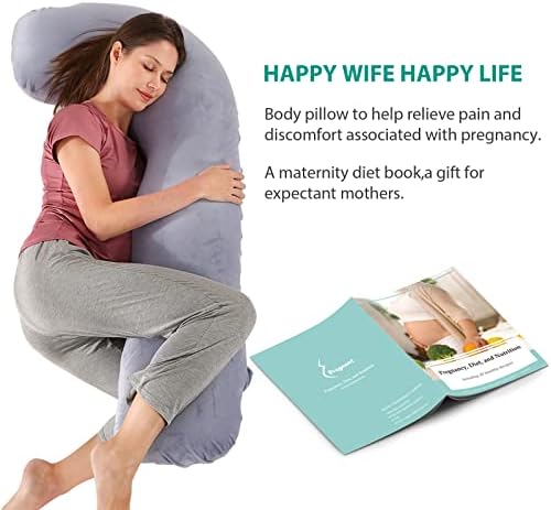 BATTOP Pregnancy Pillow with Cooling Washable Cover