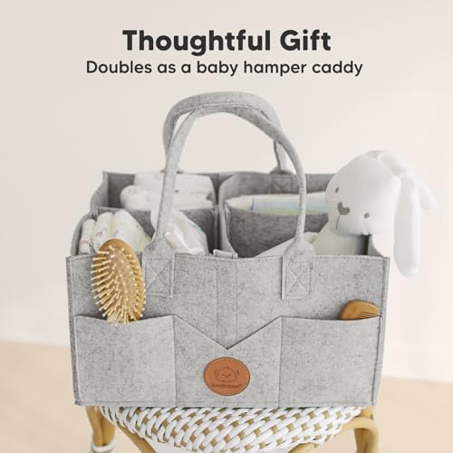 KeaBabies Baby Diaper Caddy Organizer with Handle - Classic Gray 1