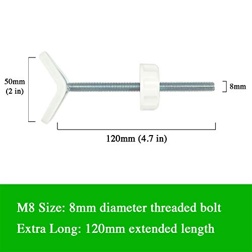 Extra Long M8 Stair Banister Adapter Y-Spindle Rods 2 Pack