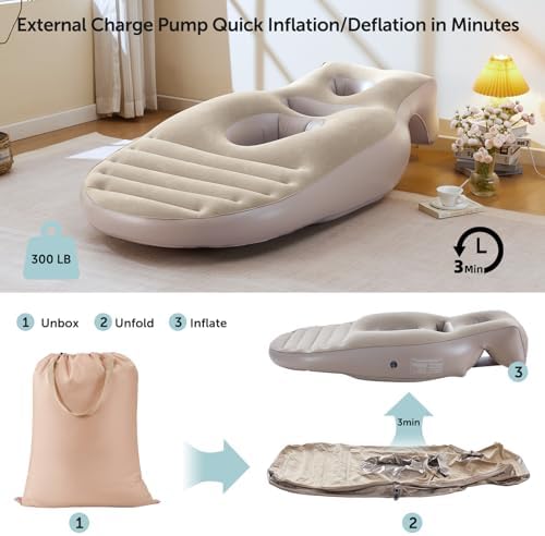Tristcily Inflatable Pregnancy Pillow with Triple Hole