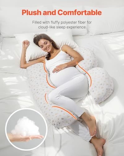 VEVOR Pregnancy Pillows Adjustable Maternity Pillow with Removable Cover