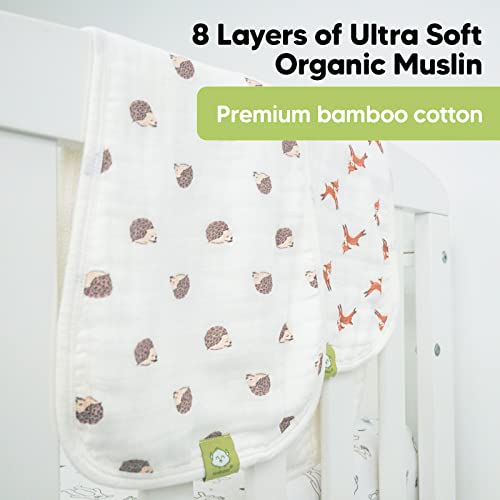 KeaBabies Diaper Caddy Organizer with 5 Pack Muslin Burp Cloths