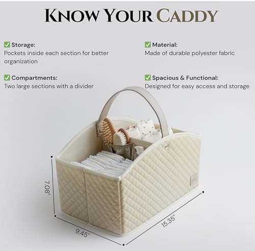 Cherubin Chic Baby Diaper Caddy Organizer
