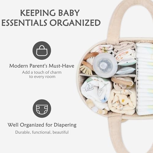 CLYMENE Baby Diaper Caddy Organizer - Ivory 1