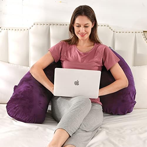 BATTOP Pregnancy Pillow with Dark Purple Cover 1