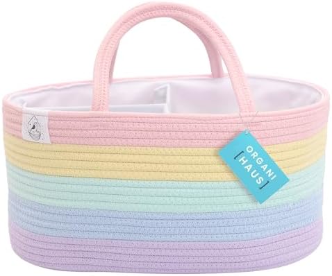 OrganiHaus Rainbow Diaper Caddy Basket Organizer 1