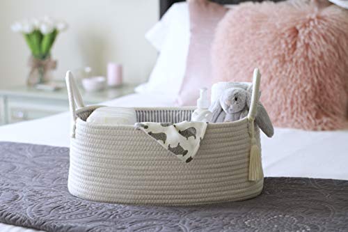 Garifon Emmy Baby Co Rope Diaper Caddy Organizer - Large Creamy White