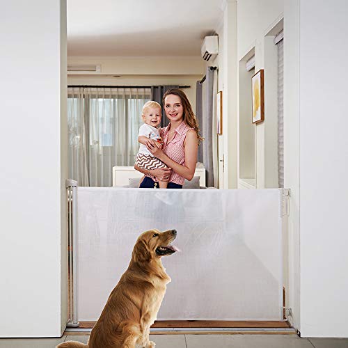 EasyBaby Extra Wide Retractable Baby Gate 33 Tall 71 Wide