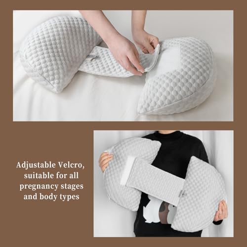 Cococu Cooling Pregnancy Pillow with Adjustable Wedge Support - Grey