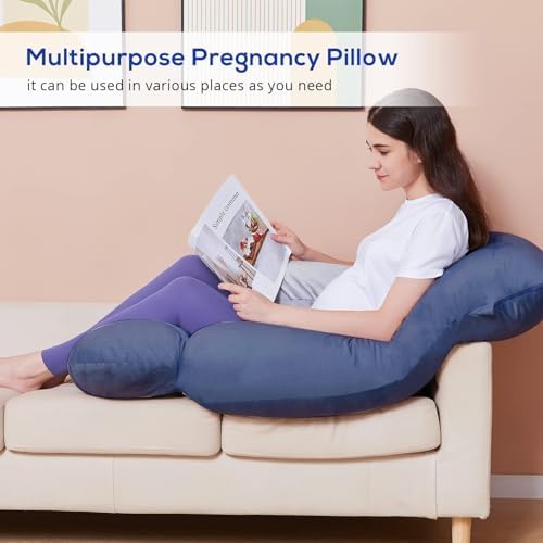 Sasttie Pregnancy Pillow - U Shaped Full Body Support Blue