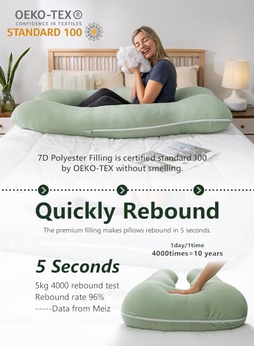 Meiz Pregnancy Pillow U Shaped Cooling Maternity Support