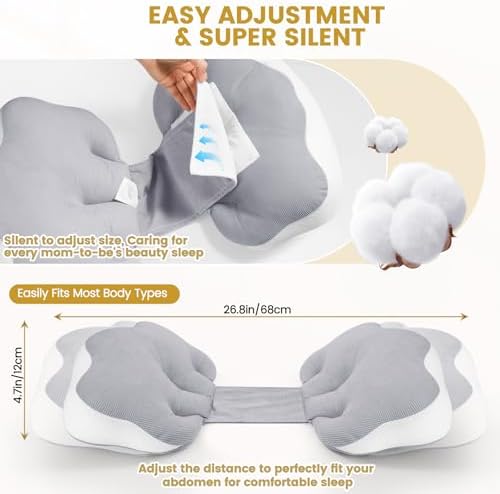URMYWO Pregnancy Pillow Set - 4 Piece with Adjustable Velcro