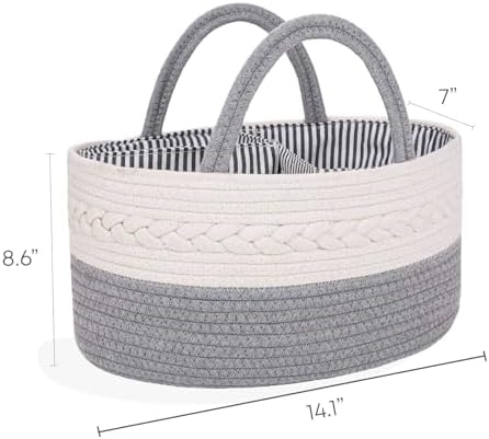 Oliver Emilia Diaper Caddy - Woven Organizer with Handle