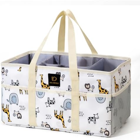 JANSBEN Baby Diaper Caddy Organizer - Large Tote Bag for Newborn Essentials