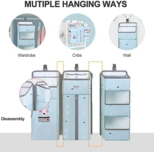 TOCKONIMN 3-in-1 Hanging Diaper Caddy Organizer