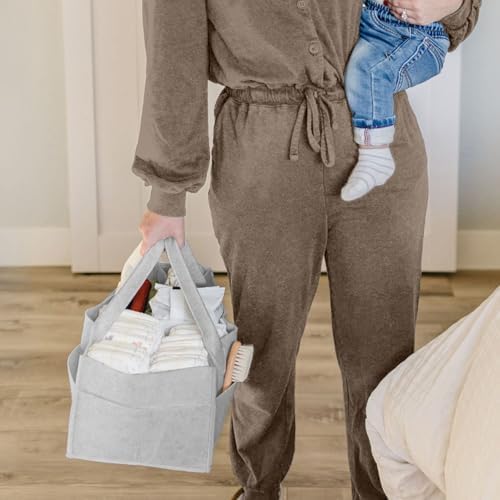 Putska Baby Diaper Caddy Organizer - Grey Extra Large