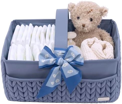 LUKJOJO Luxury Baby Diaper Caddy with Organizer
