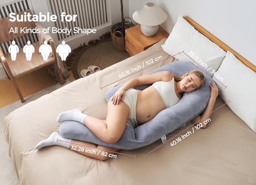 Momcozy U Pro Maternity Pillow with Slide Leg Support