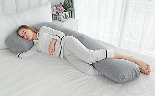 AngQi Body Pregnancy Pillow with Gray Jersey Cover 1