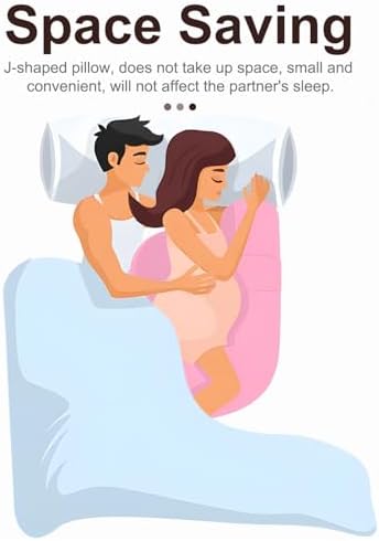 57 Inch J-Shaped Maternity Pillow with Removable Cover 1