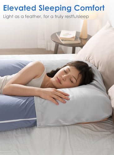 QUEEN ROSE Cooling Satin Pregnancy Pillow Cover Fits U C Shaped Pillows Grey