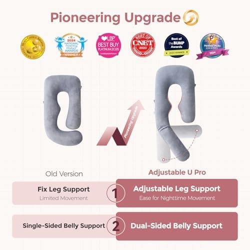Momcozy U Pro Maternity Pillow with Slide Leg Support