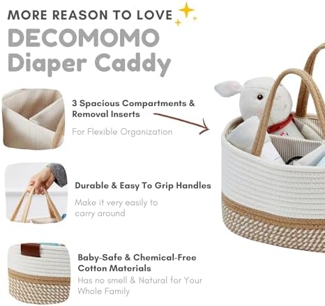 DECOMOMO Extra Large Diaper Caddy Organizer