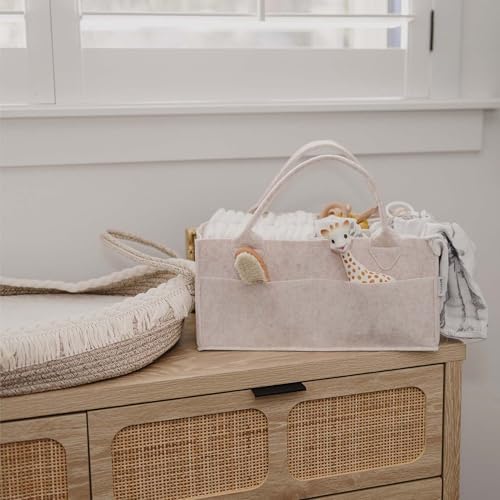 Putska Baby Diaper Caddy Organizer - Nursery Storage Basket Mocha Regular