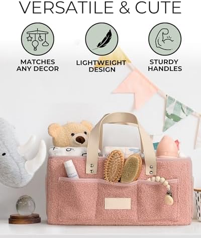 Toodly Baby Diaper Caddy Organizer with Changing Mat