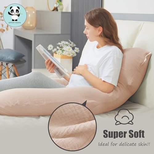 HIPHOP PANDA Muslin Pregnancy Pillow - U Shaped Full Body Support