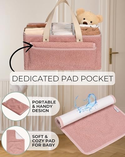 Toodly Baby Diaper Caddy Organizer with Changing Mat