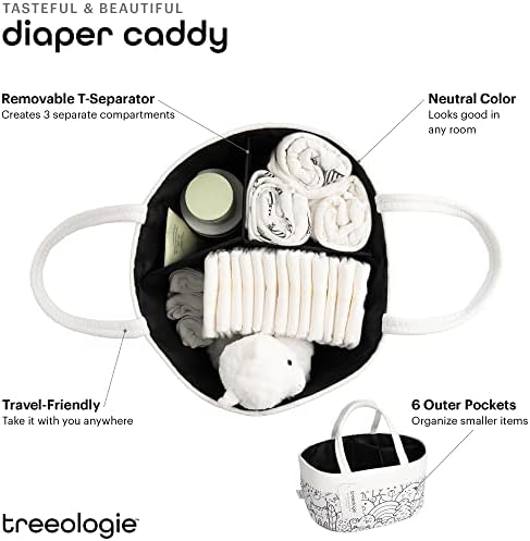 Treeologie Baby Rope Canvas Diaper Caddy Organizer