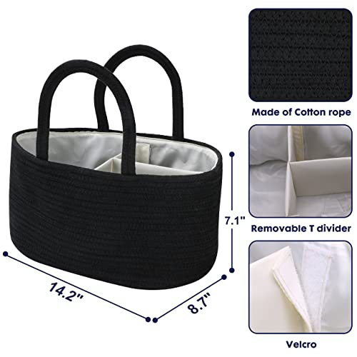 XUANGUO Baby Diaper Caddy Organizer Portable Black