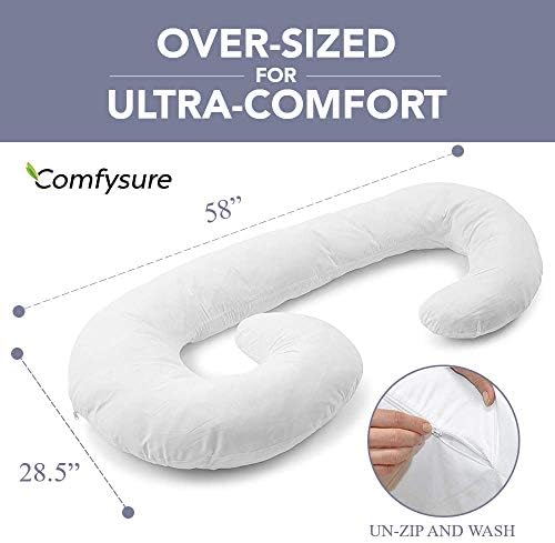 ComfySure Full Body Pregnancy Pillow - 58 J Shaped Maternity Support 1