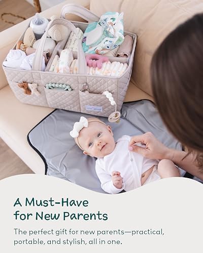 Lily Miles Baby Diaper Caddy Organizer - Soft Sand