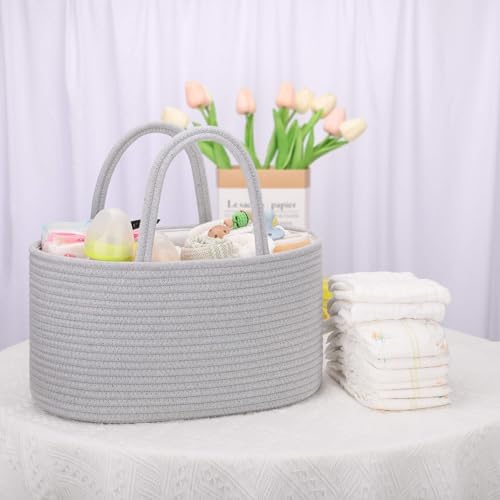 COMSE Large Diaper Caddy Organizer with T Dividers and Gift Bag