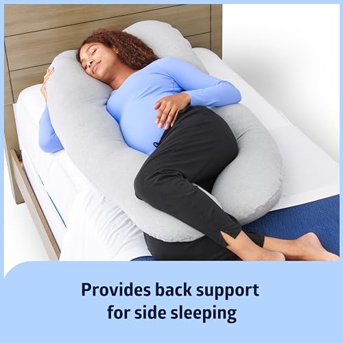Medline Maternity Body Pillow U-Shape 27 x 55 Gray